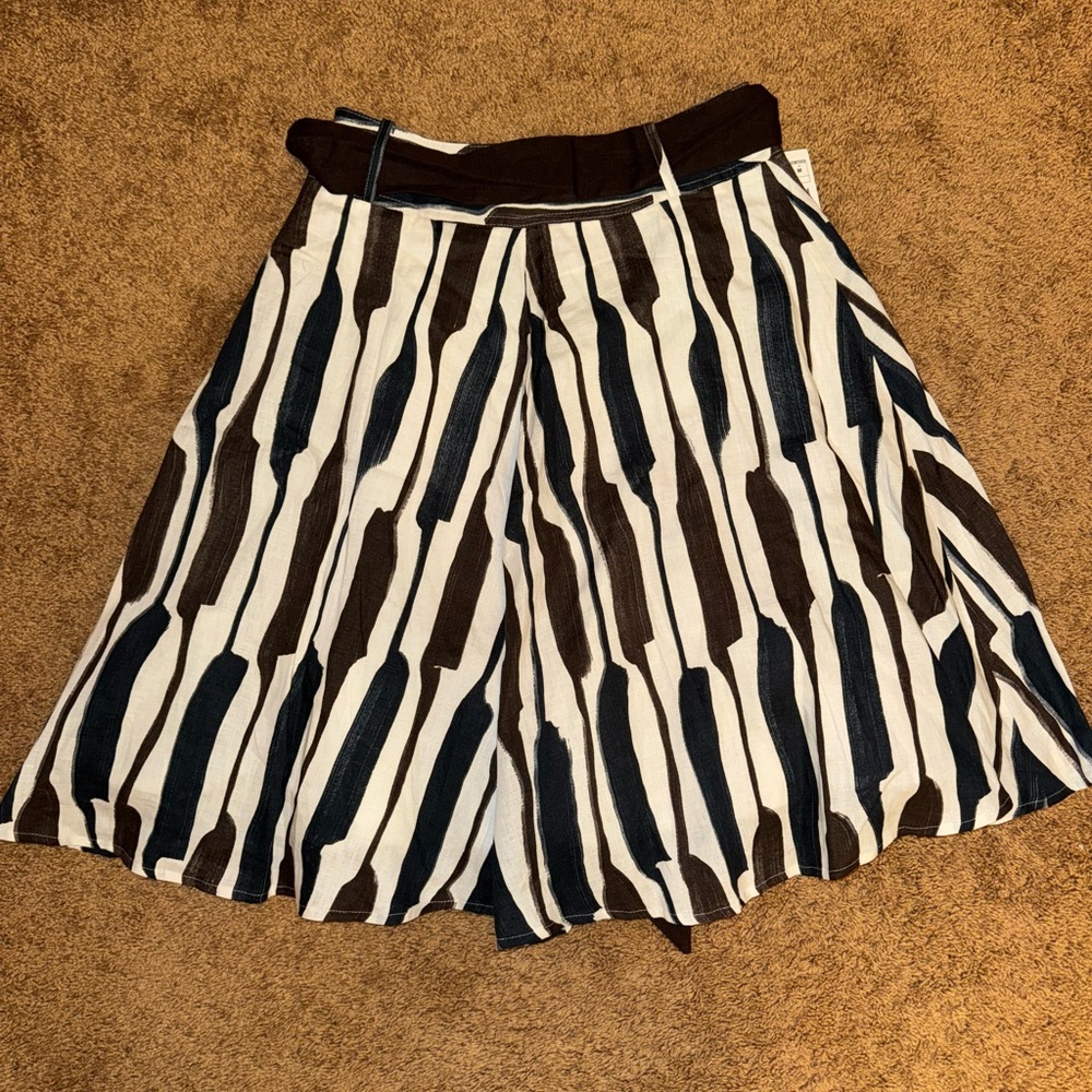 Zara Monochrome Striped A-Line Skirt